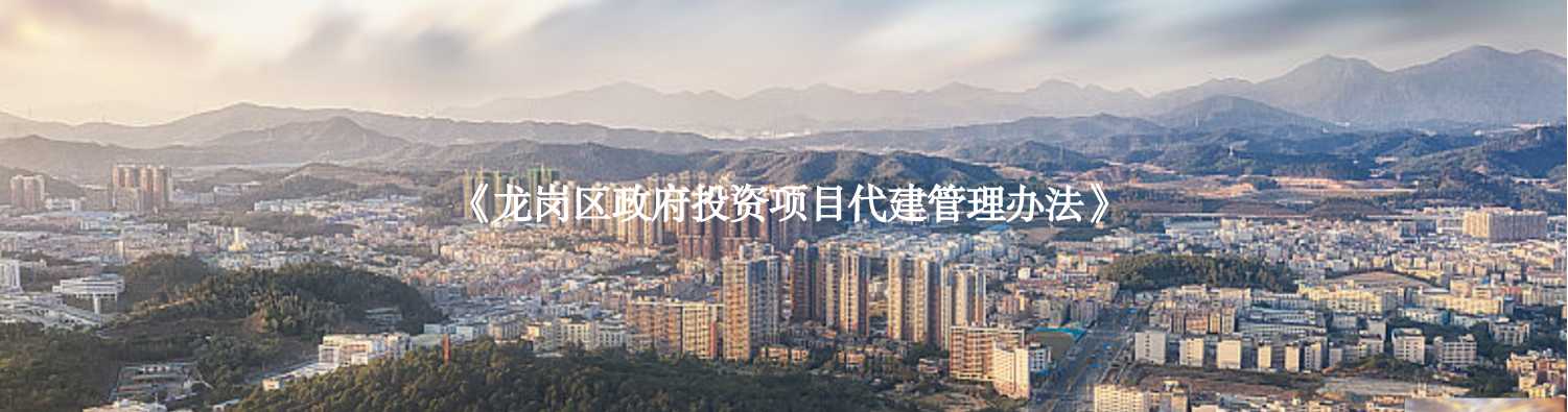 制定《龙岗区政府投资项目代建管理办法》